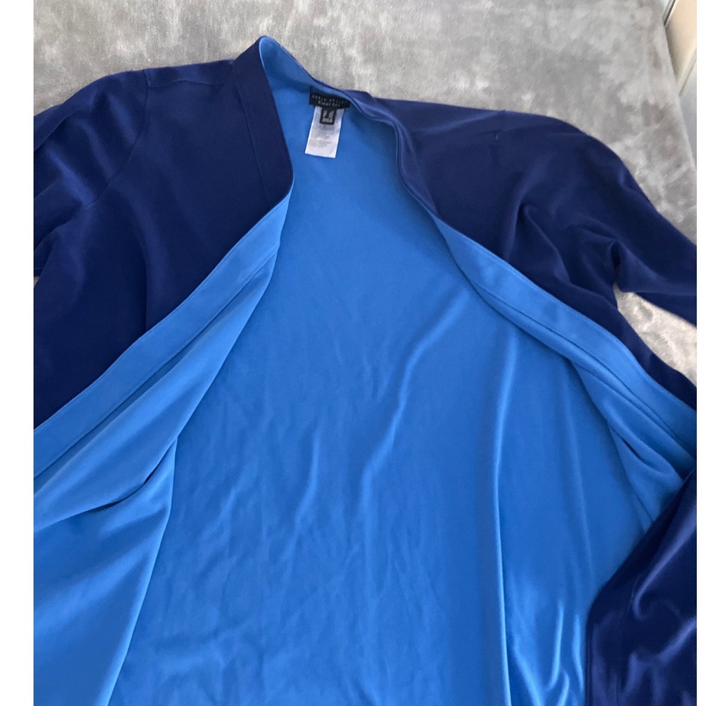 Susan Graver Everyday‎ Blue Liquid Knit Open Front Cardigan Sweater 2X Capsule - Picture 7 of 7